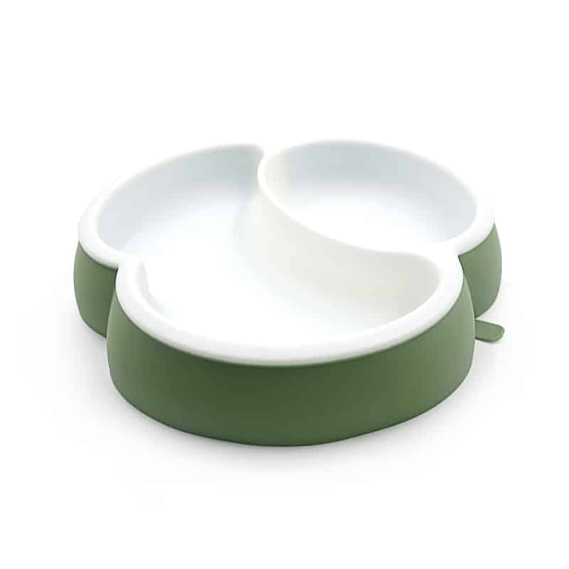 Cloud baby plate green and white - Custom Silicone Suction Plate - ZSR