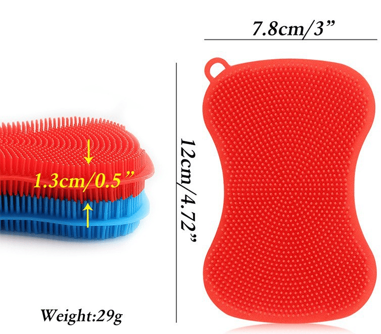 Taille de la brosse de lavage en silicone - Brosse en silicone personnalisée - ZSR