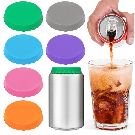 Lot De 6 Couvercles En Silicone Pour Canettes De Soda - Étanches, Réutilisables - Multicolores - Économiseur De Bulles