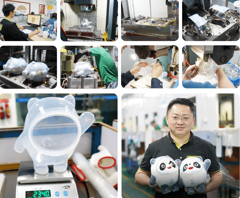 Whole process for OEM and ODM silicone Mascot Bing DwenDwen cover - Custom Silicone Product | OEM/ODM Service - Z.S.R.