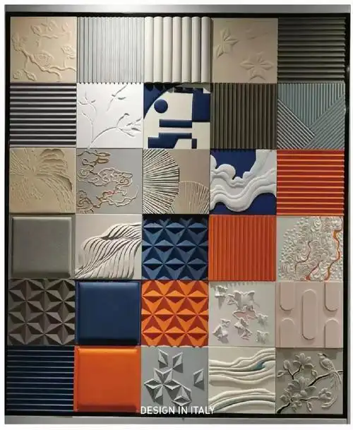 Textured leather wall decoration - The silicone leather in Commercial and Office interior design and Construction - Z.S.R.