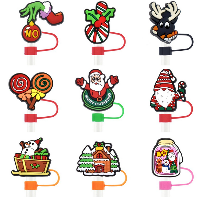 Christmas silicone straw caps Molding factory - Custom Christmas Silicone Straw Caps - Z.S.R.