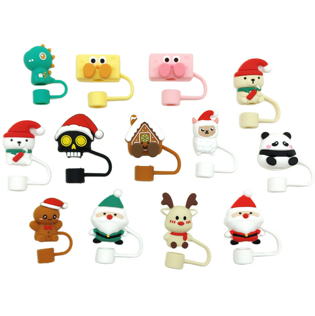 Custom Christmas silicone straw caps - Christmas Silicone Products - Z.S.R.