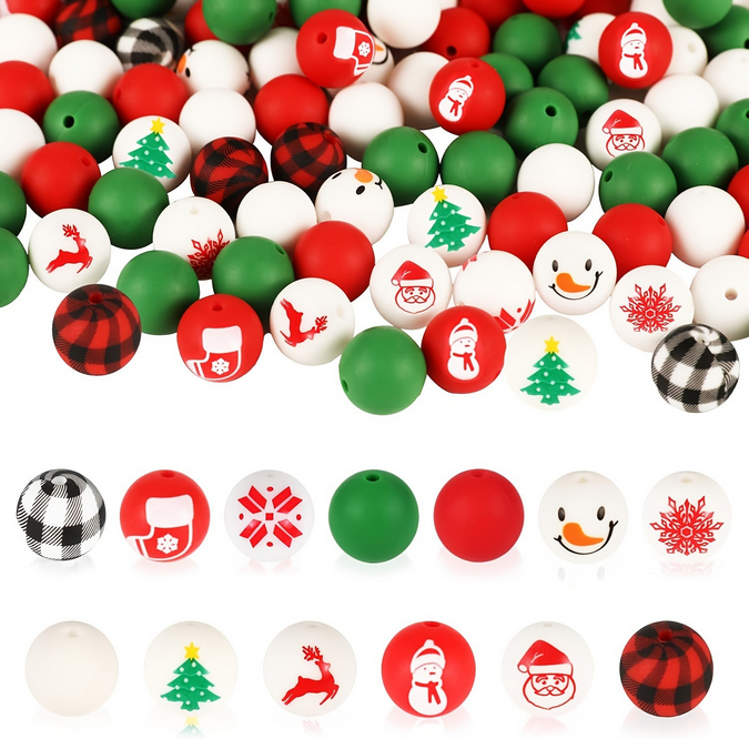 Customized Christmas silicone beads - Custom Christmas silicone Beads - Z.S.R.