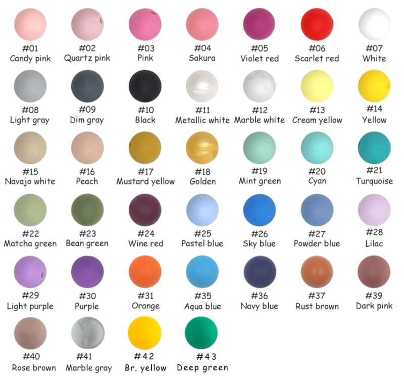 Silicone teetering beads colors options - Silicone Beads - Z.S.R.