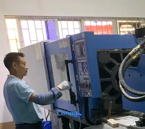 Curing molded LSR parts