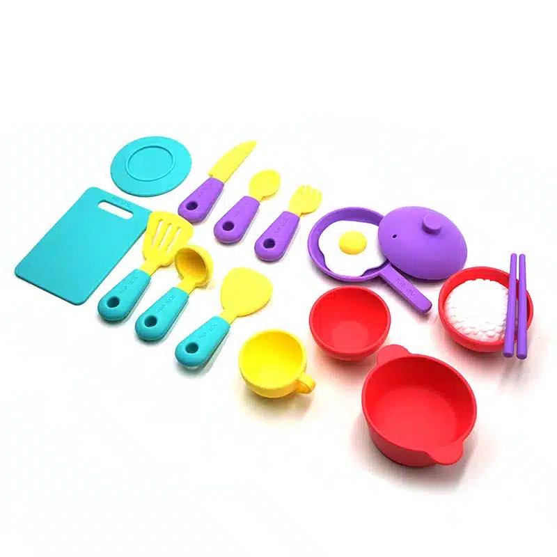 Silicone pretend play dishes playset manufacturer