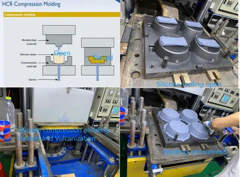 Silicone compression molding