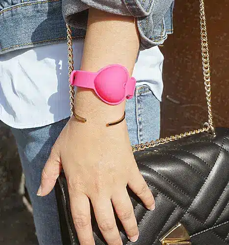 Wearable silicone wristband hand sanitizer dispenser