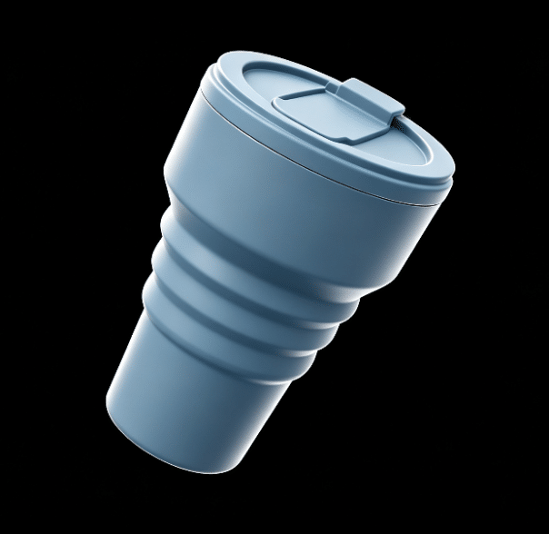 3D design drawing of silicone cup - Custom Corrugated Folding Silicone Water Cup | Australian 2026 Project - Z.S.R.