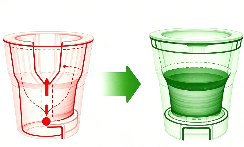 Before and after comparison images - Custom Corrugated Folding Silicone Water Cup | Australian 2026 Project - Z.S.R.