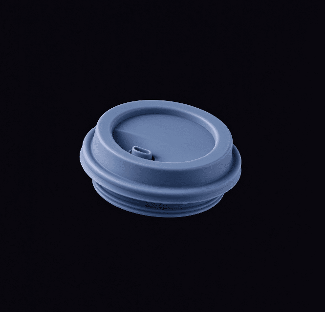 3D-technische tekening van een siliconen deksel voor een koffiebeker