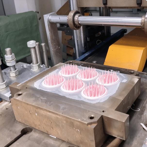 Silicone brush head molding