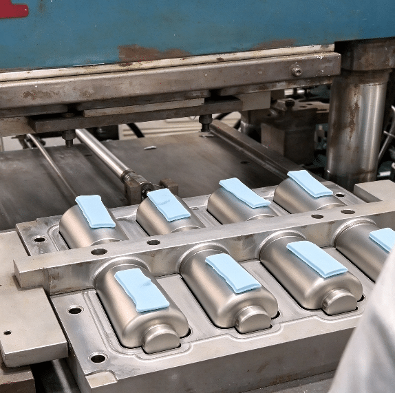 Silicone glass bottle sleeve molding
