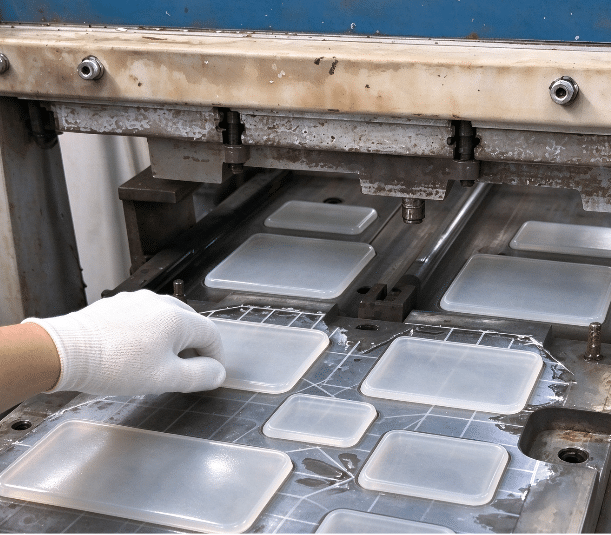 Silicone ice cube tray lid molding